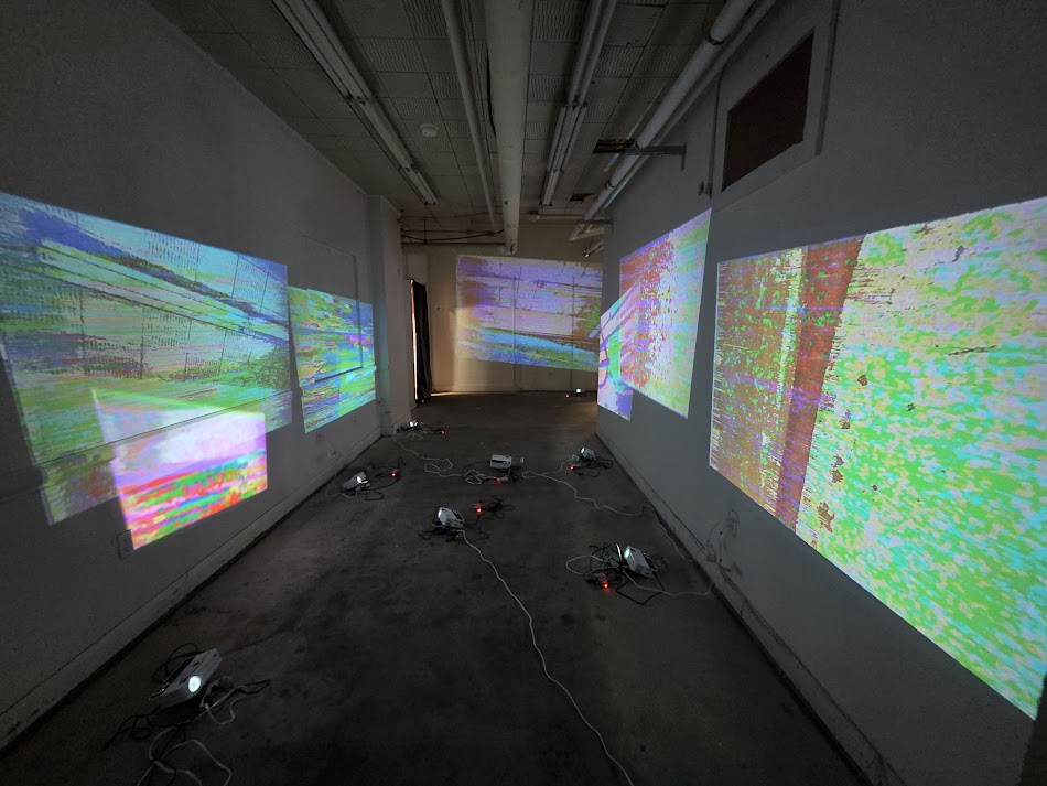 ArtPrize 2025 — Now Gallery, Grand Rapids MI — multi-projector glitch installation